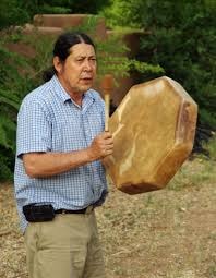 Tata Patricio Domínguez with traditional drum